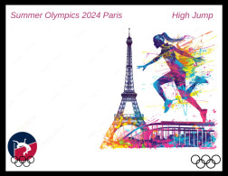 India 2024 XXXIII PARIS OLYMPICS - "JUMPING" - Stamped & First Day Cancelled Max Card / Picture Post Card - Jumping