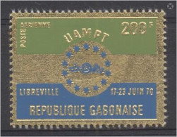 Delcampe - Gabon 1970, Telecommunication, 1val GOLD - Télécom