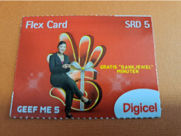 SURINAME SRD 5,-  / DIGICEL /  UNITS GSM  PREPAID/  /  GEEF ME 5 / LADY/ 15/08/2014       /    MOBILE CARD    **18255** - Surinam