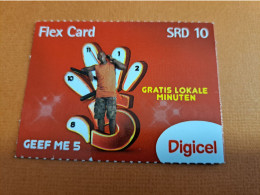 SURINAME SRD 10,-  / DIGICEL /  UNITS GSM  PREPAID/  /  GEEF ME 5 /BOY / 15/08/2014       /    MOBILE CARD    **18256** - Surinam
