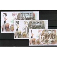 VATICAN - LOT DE 3 BILLETS PROTOTYPES - BENOIT XVI - Vatican