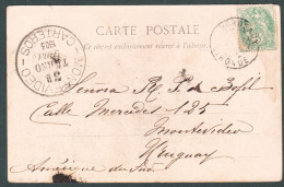 1903 France Gironde To Montevideo Uruguay-  Postal Card Carte Postale Ilustré 7 Bordeaux Hospital Hopital Civil - Autres & Non Classés