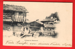 ZYR-21 RARE Châtelard Le Village, Sur Commune De Finhaut. ANIME Carte-photo DS Cachet Chatelard-Frontière 1902 - Finhaut