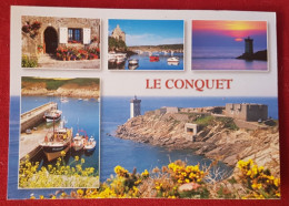 Delcampe - CPM - Le Conquet (29)Une Vieille Maison Fleurie, La Maison Des Seigneurs, Le Phare De Kermorvan, Le Port De Pêche - Le Conquet