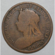GRANDE BRETAGNE - KM 789 - 1/2 PENNY 1901 - Victoria - B/TB - C. 1/2 Penny