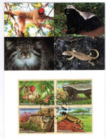 Nations-Unies -Genève "Faune En Voie De Disparition -1er Jour Du 4 Avril 2002 : Série 447 à 450 Sur Carte Postale Vierge - Lettres & Documents