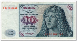 GERMANY,FEDERAL REPUBLIC,10 MARK,1977,P.31b,F+ - 10 Deutsche Mark