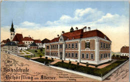 Delcampe - 55592 - Oberösterreich - Schörfling , Die Neue Volksschule , Attersee , Franz Lösch - Gelaufen 1918 - Attersee-Orte