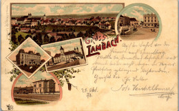 55228 - Oberösterreich - Lambach , Marktplatz , Bahnhof , Stift , Litho - Gelaufen 1898 - Lambach
