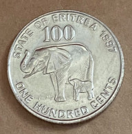 1997 Eritrea African Elephant Standard Coinage Coin 100 Cents,KM#48/837 - Eritrea