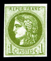 ** N°39B, 1c Olive Report 2, Fraicheur Postale (certificat)  Qualité: ** - 1870 Emissione Di Bordeaux