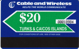 TARJETA DE TURKS & CAICOS DE $20 (CABLE AND WIRELESS) - Turks And Caicos Islands