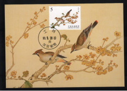 Taïwan (Formose), Yv 2607, Mi 2696, SG 2740, Jaseur Du Japon (Bombycilla Japonica), CM, - Covers & Documents