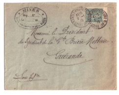 NANTES PREFECTURE Loire Inf Lettre 15c Semeuse Lignée De Carnet Yv 130 D Type V Bord De Feuille De Carnet Ob 1917 - Brieven En Documenten
