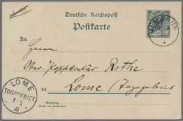 Delcampe - Deutsche Kolonien - Kamerun - Ganzsachen: 1898-1900, Krone / Adler Mit Schrägem - Camerun
