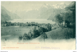 LOT OF 2 OLD POSTCARDS, Brunnen, FREE REGISTERED SHIPPING - Ingenbohl