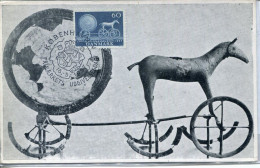X2991 Danmark, Maximum Card 1957 National Museum,  Archeology, Trundholm Sun Chariot - Maximumkarten (MC)