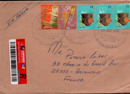 ARGENTINE AFFRANCHISSEMENT COMPOSE SUR LETTRE RECOMMANDEE POUR LA FRANCE 2004 - Covers & Documents