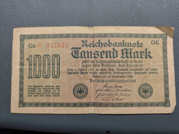 BILLET D'ALLEMAGNE : 1922 REICHSBANKNOTE 1000 TAUSEND MARK - Non Classés