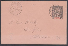 1894. SAINT-PIERRE-MIQUELON. ENVELOPE 25 C. Black. 115 X 75 Mm. ST PIERRE ET MIQUELON 5 MAI 94. Arrival Ca... - JF321910 - Brieven En Documenten