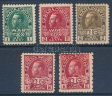 **, * Kanada 1915-1916 Hadiadó-bélyegek 5 Klf Közte 102C Postatiszta (Mi EUR 159.-) - Other & Unclassified