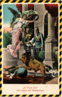 T2/T3 1915 In Treue Fest. Gott Segne Die Verbündeten / WWI German And Austro-Hungarian K.u.K. Military Art Postcard With - Unclassified