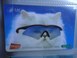 THAILAND USED  PARE  CATNET  ANIMALS CAT CATS WITH GLASS - Katzen