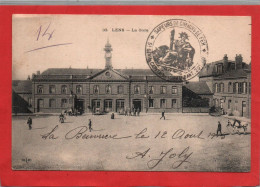 Delcampe - CPA 62 LENS La Gare Cachet Sapeurs De Chemins De Fer 5ème Génie - Lens
