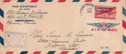 Eritrea U.S. 6c Transport C1945 U.S. Army Postal Service, A.P.O. [617] Asmara, Eritrea Concession Airmail To Jefferson C - Eritrea