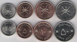 Oman Set 4 Coins 5 10 25 50 Baisa 1999 UNC - Oman