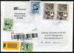 Hungary 2008 Registered Commercial Cover, Multi-Stamps Featuring Mi 5267 Lajos Kossuth 380Ft & Furniture Sent To Austria - Briefe U. Dokumente