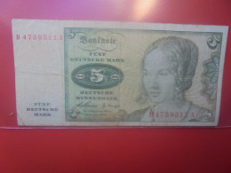B.R.D 5 MARK 1960 Circuler - 5 Deutsche Mark