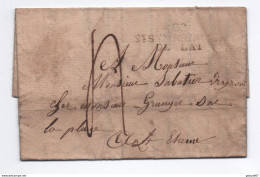 1823 - LETTRE De SAINT SYMPHORIEN DE LAY (RHONE / LOIRE) Avec MP 43x8 Pour SAINT ETIENNE - 1801-1848: Précurseurs XIX
