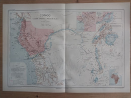 Carte Du CONGO Gabon Ogooué Kouilou-Niari Par Henri Mager 1885 Atlas Colonial Afrique - Geographical Maps