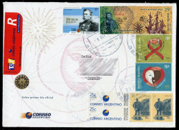 ARGENTINA (2000) Registered Cover / Lettre Recommandé - 500 Años Descubrimiento Brasil, SIDA AIDS, Postman, Facteur - Covers & Documents