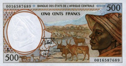 Etats Afrique Centrale Gabon 2000 Billet 500 Francs CFA  Pick 401 G Neuf UNC - Stati Centrafricani