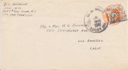 Delcampe - Guam U.S. 6c Monoplane Air Envelope Overprinted Revalued 5c P.O. Dept. 1947 U.S. Navy 10626 Br., Navy 926 Naval Supply C - Guam