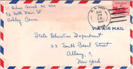 Guam U.S. 6c DC-4 Skymaster 1955 U.S. Navy, 10468 Fleet Hospital 103, Guam Airmail To Albany, N.Y.  MONARCH SIZE - Guam