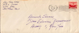 Guam U.S. 6c DC-4 Skymaster 1955 U.S. Navy, 10499 Br. Agana, Guam Airmail To Albany, N.Y.  Small Stain At Top.  LEGAL SI - Guam