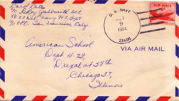 Guam U.S. 6c DC-4 Skymaster 1954 U.S. Navy, 13605 Naval Air Station, Agana, Guam Airmail To Chicago, Ill. - Guam