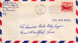 Guam U.S. 6c DC-4 Skymaster 1954 U.S. Navy, 13894 Br. Guam Airmail To West Hartford, Conn. - Guam