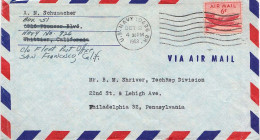 Guam U.S. 6c DC-4 Skymaster 1953 U.S. Navy, 10626 Br. Naval Supply Center & Depot, Guam Airmail To Philadelphia, Penn. - Guam