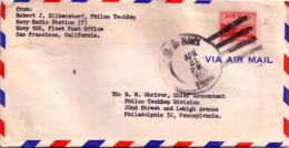 Guam U.S. 6c DC-4 Skymaster 1953 U.S. Navy, 13894 Joint Communication Activity, Guam Airmail To Philadelphia, Penn.  MON - Guam