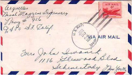 Guam U.S. 6c DC-4 Skymaster 1952 U.S. Navy, 10439 Naval Magazine, Guam Airmail To Schenectady, N.Y. - Guam