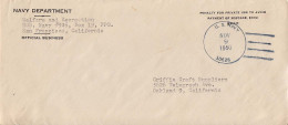 Guam U.S. Navy Dept. Penalty 1950 U.S. Navy, 10626 Welfare And Recreation, Naval Operating Base, Naval Supply Center & D - Guam