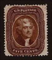 Lot # 016 UNITED STATES: 1860: 5¢ Brown, Type II - Unused Stamps