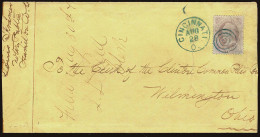 Lot # 020 UNITED STATES: 1870. 24¢ Purple Shade, N.B.N.V. Printing - Covers & Documents