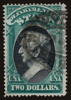 Lot # 035 UNITED STATES: Officials: 1873 $2.00 Green & Black, Partial Oval Cancel - Officials