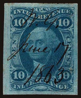 Lot # 038 UNITED STATES: Revenues: 1862 - 71 10¢ Blue - Revenues