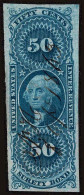 Lot # 042 UNITED STATES: Revenues: Surety Bond: 1862 - 71, 50¢ Blue - Revenues
